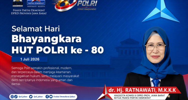 Hj. Ratnawati, menyampaikan ucapan selamat memperingati Hari Bhayangkara ke-80 yang diperingati pada 1 Juli 2026.
