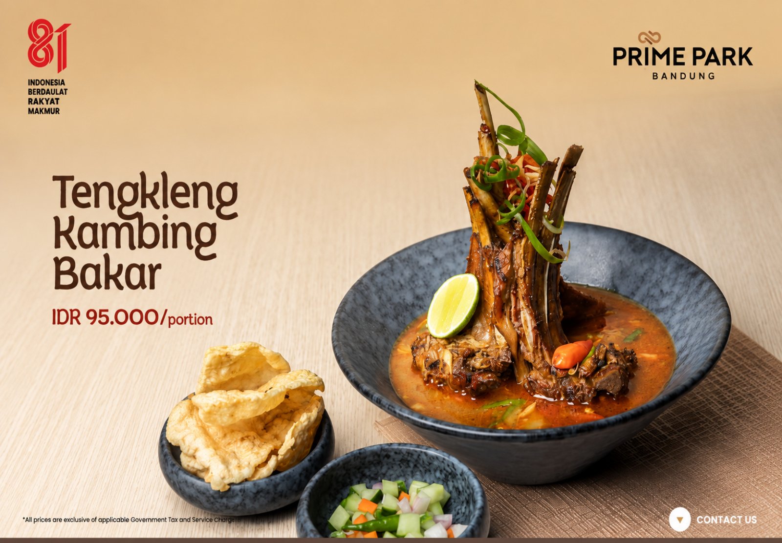 Semarak Hari Kemerdekaan Republik Indonesia ke-81 turut dirayakan PRIME PARK Hotel Bandung dengan menghadirkan rangkaian promo spesial.